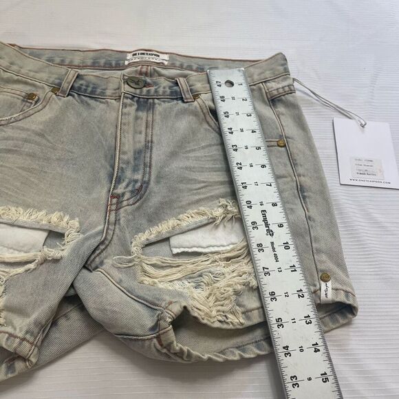 NWT One X One Teaspoon Destroyed Denim Diamonde Hustlers Shorts Size 26 New - Picture 6 of 11